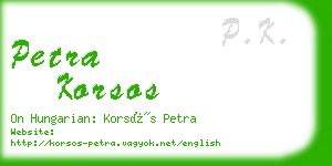 petra korsos business card